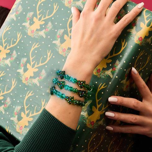 Emerald Evergreen | Silver | Firefly Glass Bracelet